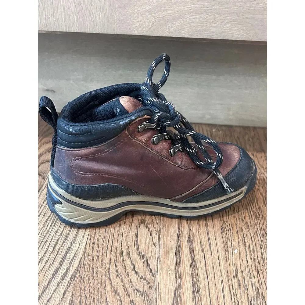 Timberland Back Road Leather Mid Hiking Boots Brown Black Kids Size 9.5 Toddler